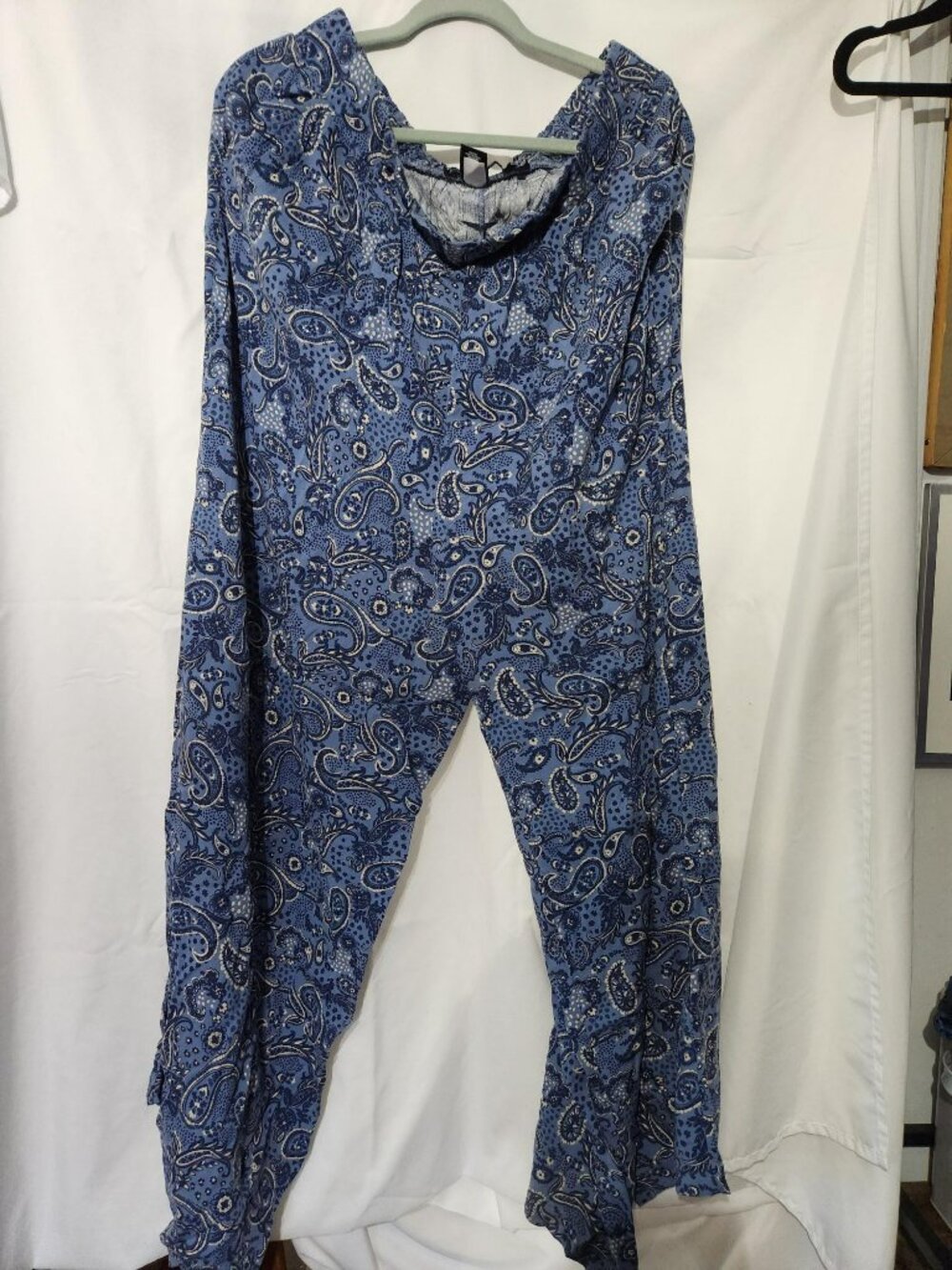 💙🤍 Torrid Paisley Wide Leg Pants Size 18 Pull On Boho Palazzo